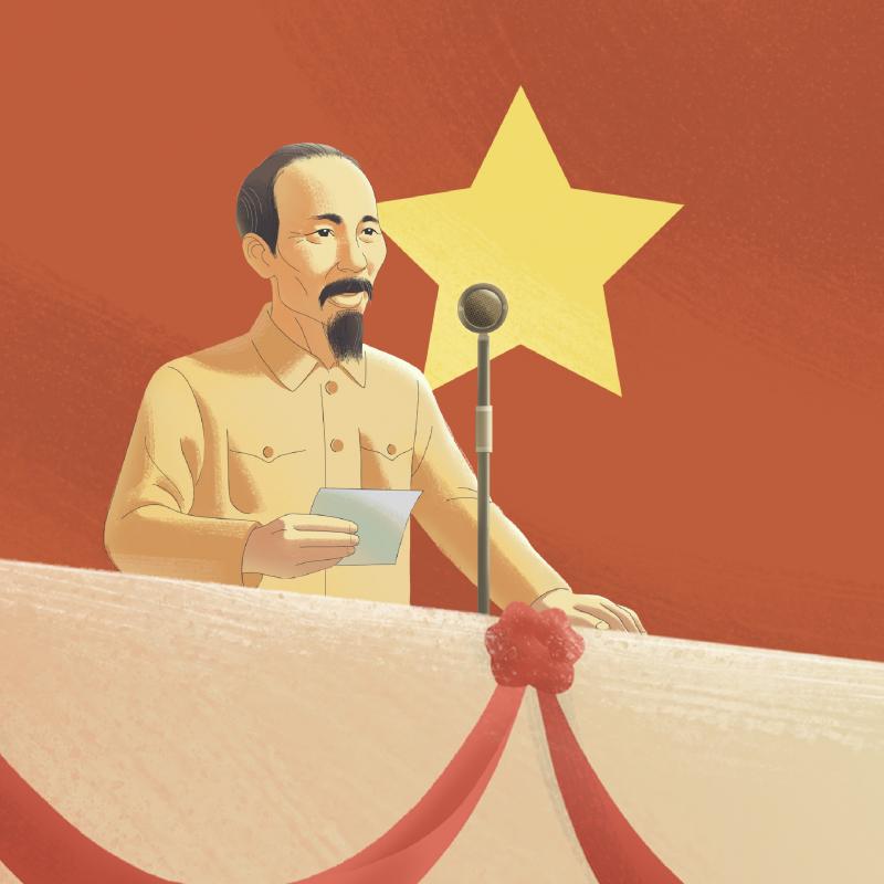 Chủ tịch Hồ Chí Minh đọc bản Tuyên ngôn Độc lập, khai sinh ra nước Việt Nam Dân chủ Cộng hòa